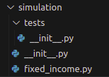 Estrutura do pacote simulation